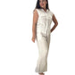 Antonia white linen waistcoat style top