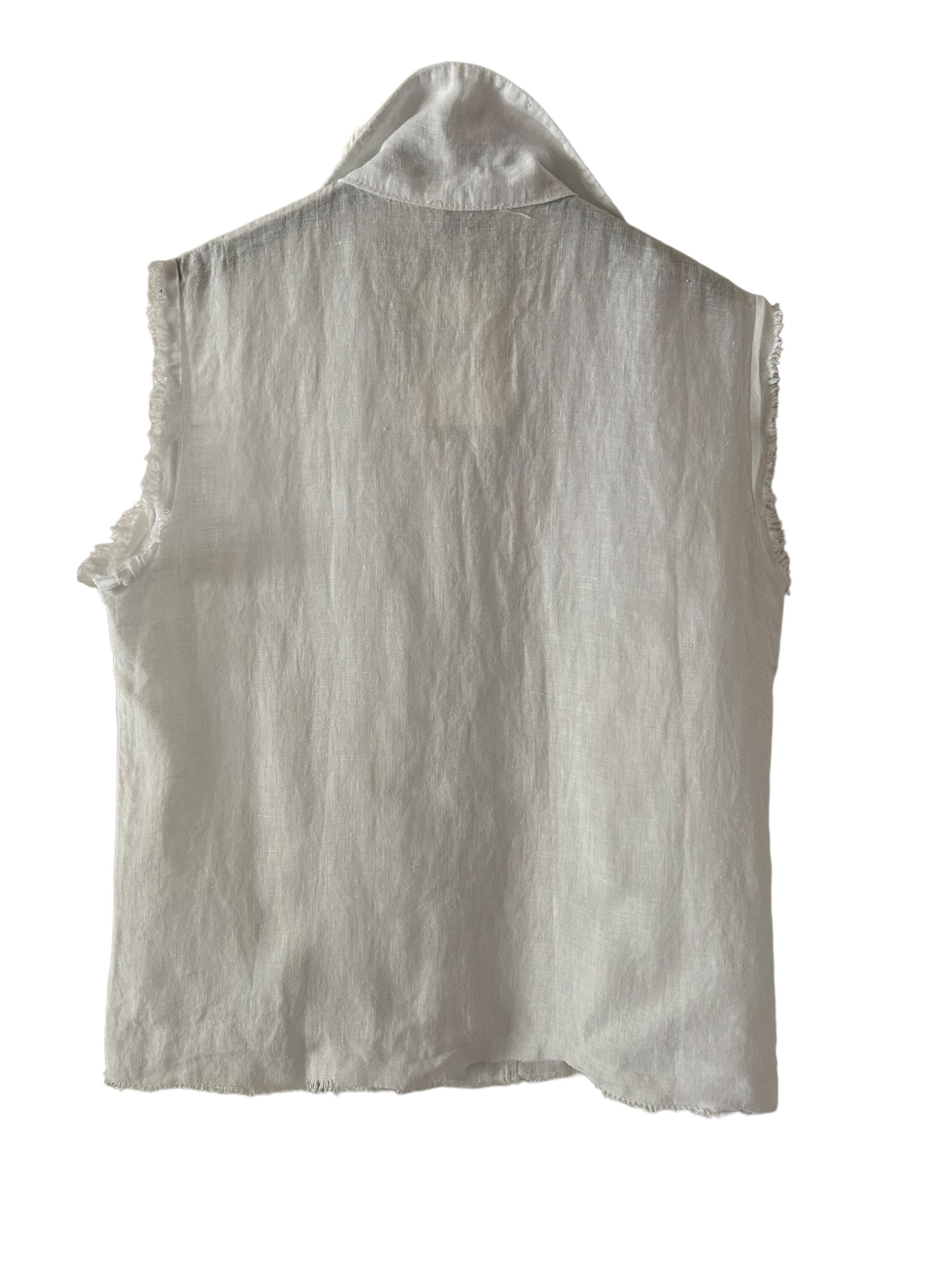 Antonia white linen waistcoat style top