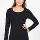 Seamless second skin long-sleeve bodycon top
