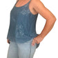 Melania embroidered silk tank top