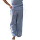 Antonia light blue flowy wide leg linen pants
