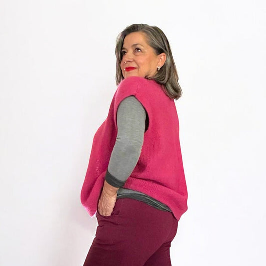 Vintage Rose Kid Mohair Sleeveless Cardigan