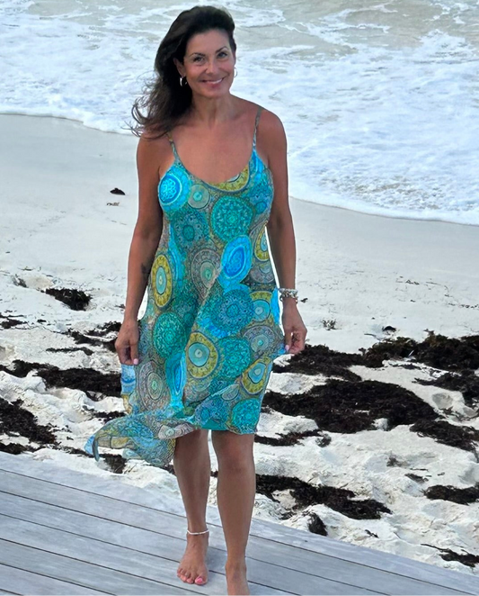 Mandalay print silk dress