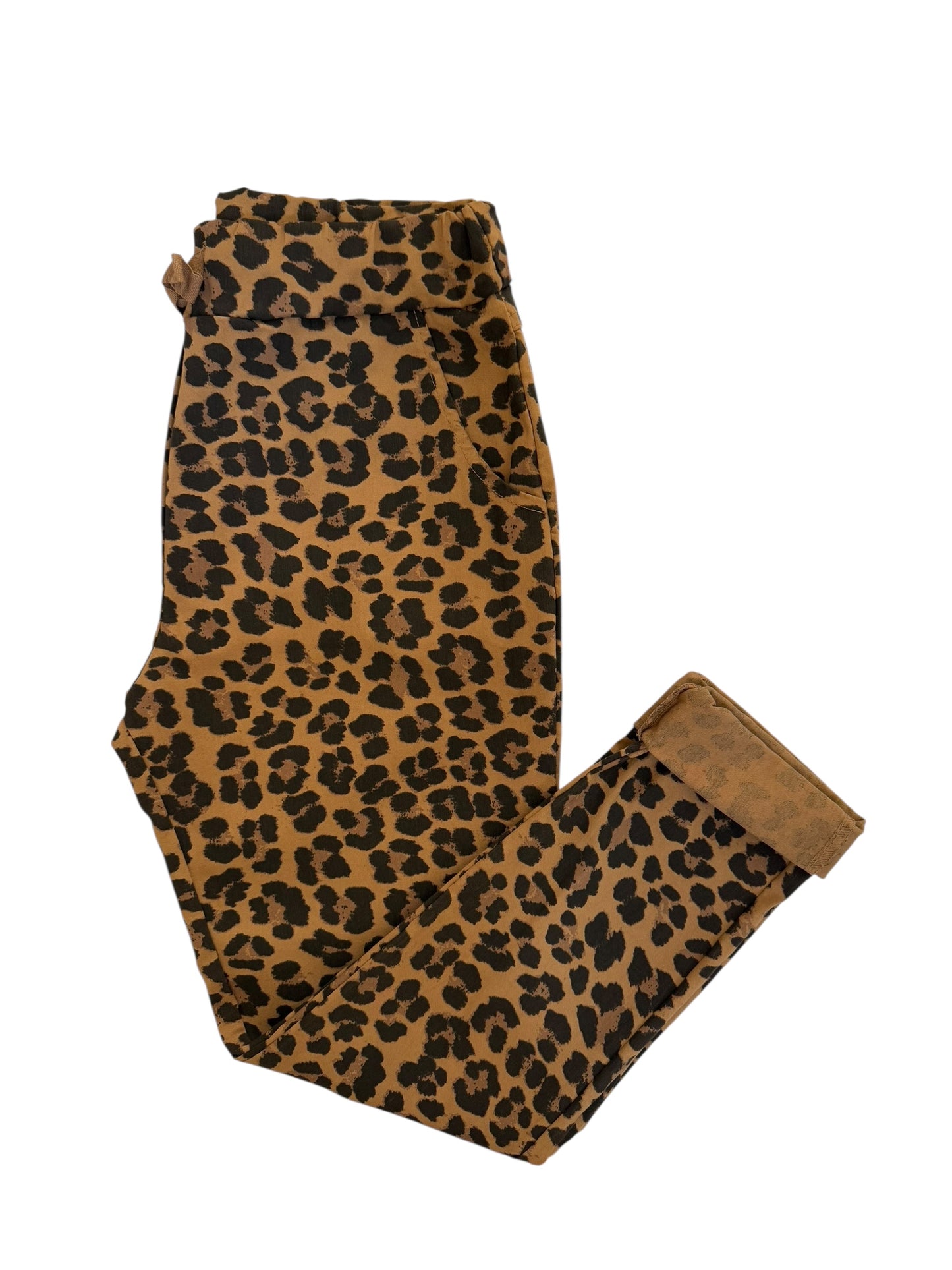 Chic Leopard Print Italian Magic Pants