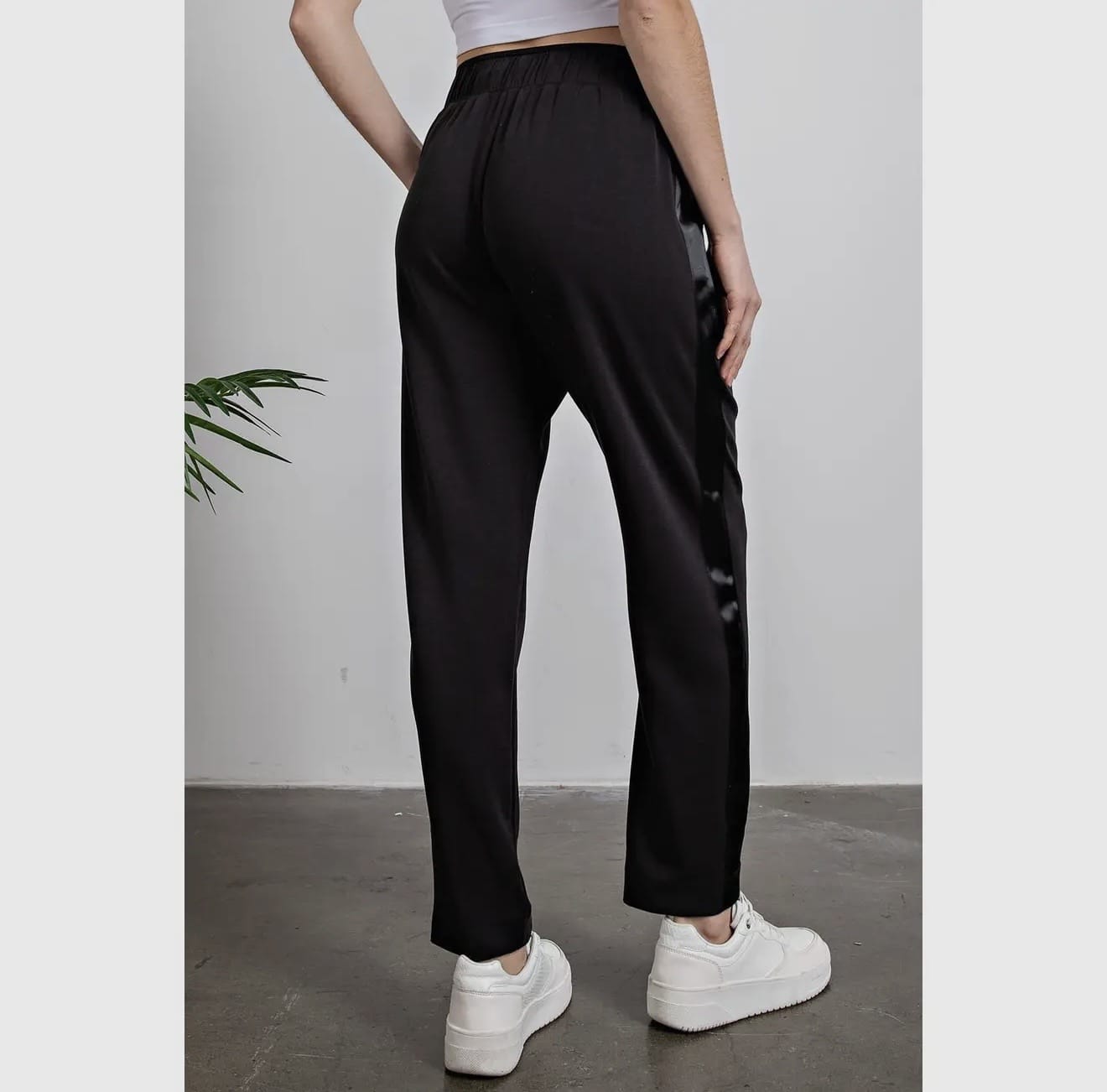 Modal Scuba Jogger with Side Satin Detail Modal Scuba Jogger with Side Satin Detail