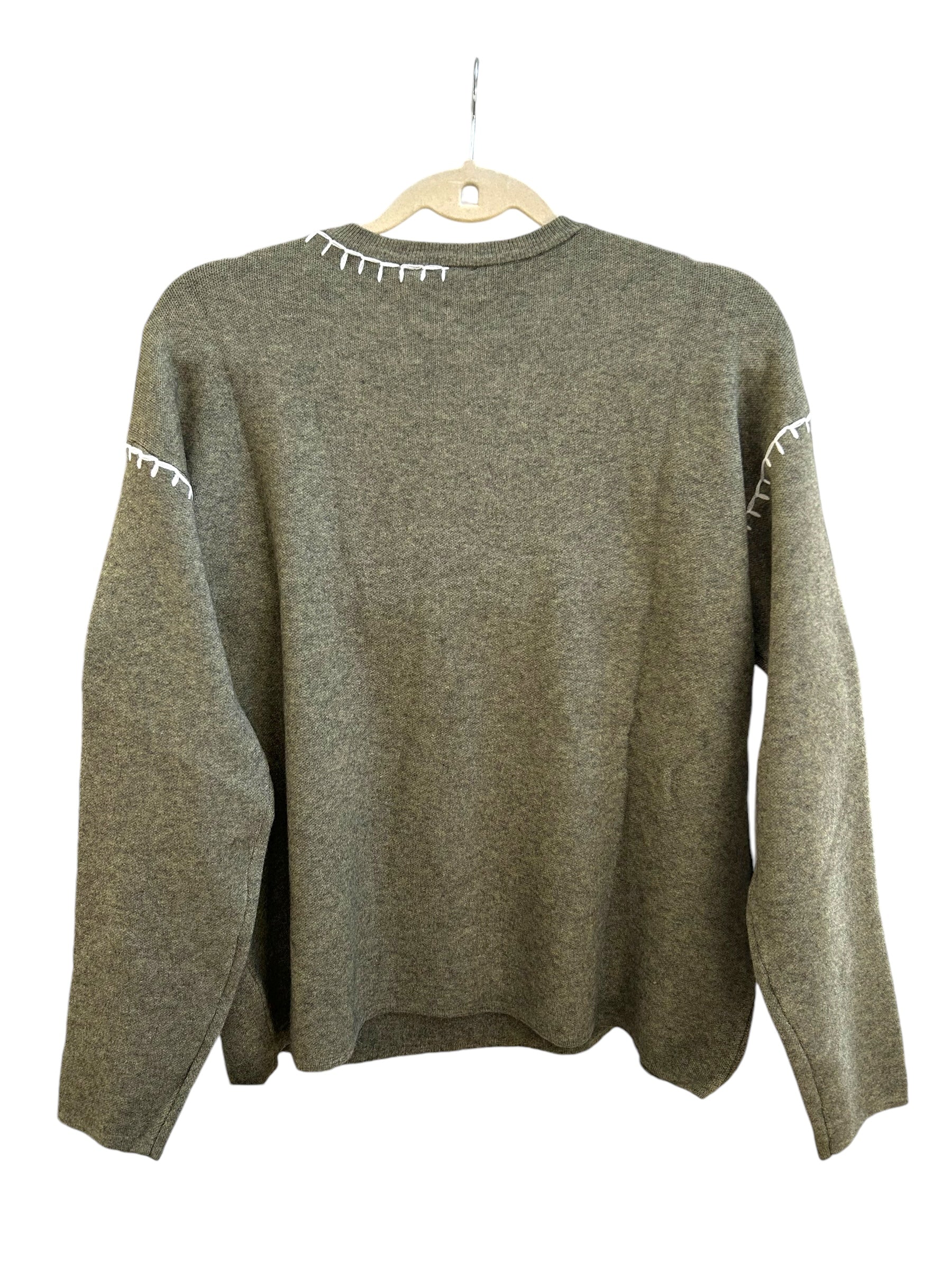Jenna sweater with blanket stitch detail