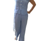 Antonia light blue flowy wide leg linen pants