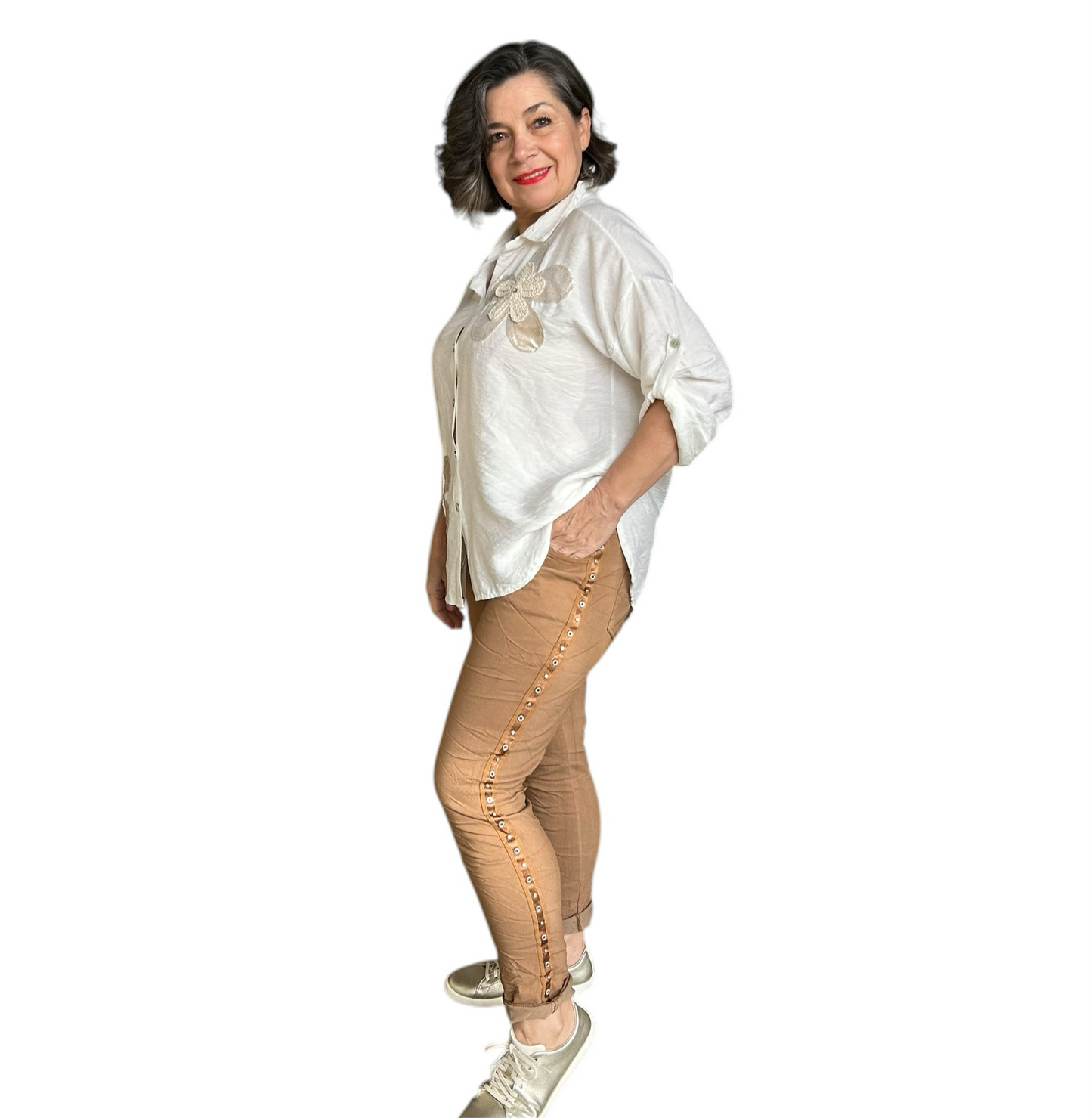 * BEST SELLER *  Studs & diamante Italian magic pants