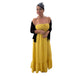 Angela yellow maxi linen dress