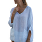 Sheer (gauze) linen V top