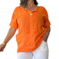 Airy Orange Linen Top