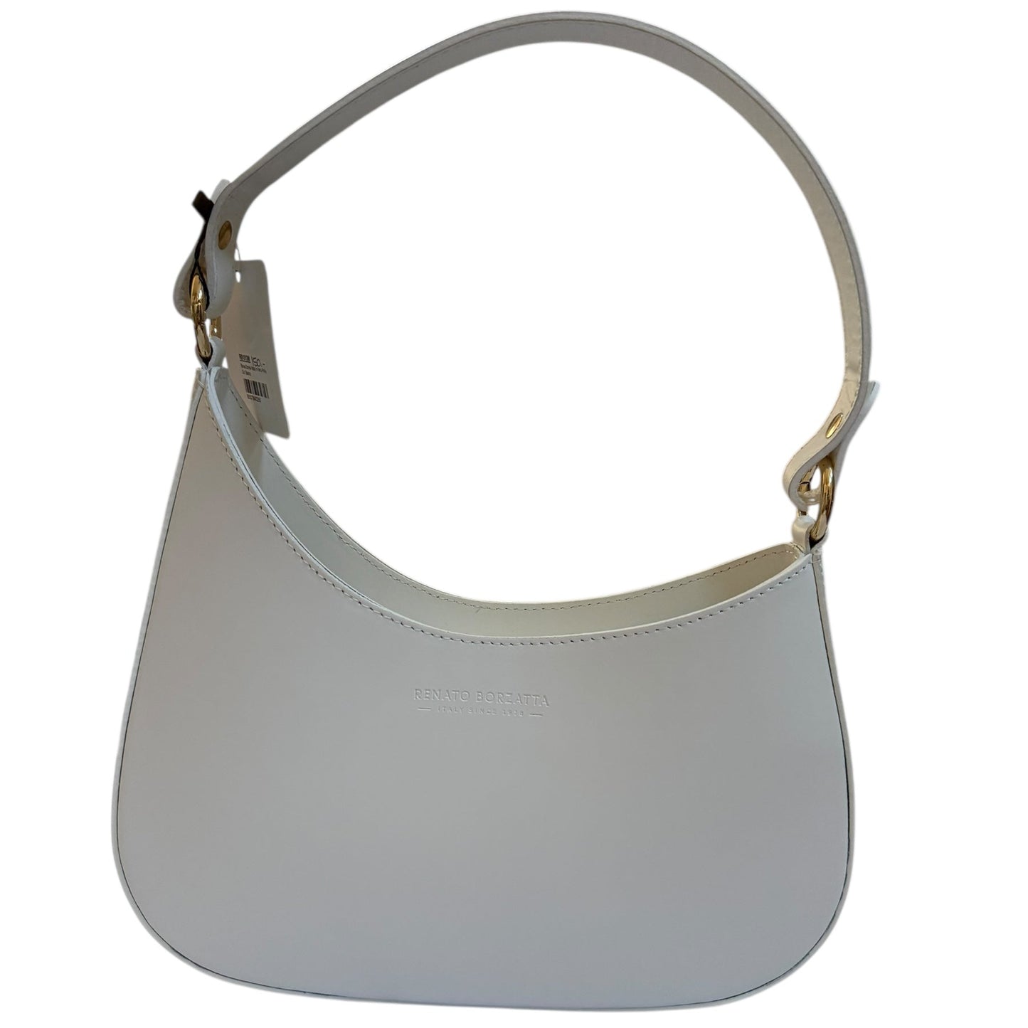 Slim White Italian Leather Bag
