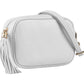 Italian Leather Camera Style Crossbody Bag Navy Bianca Leather Crossbody Camera Bag