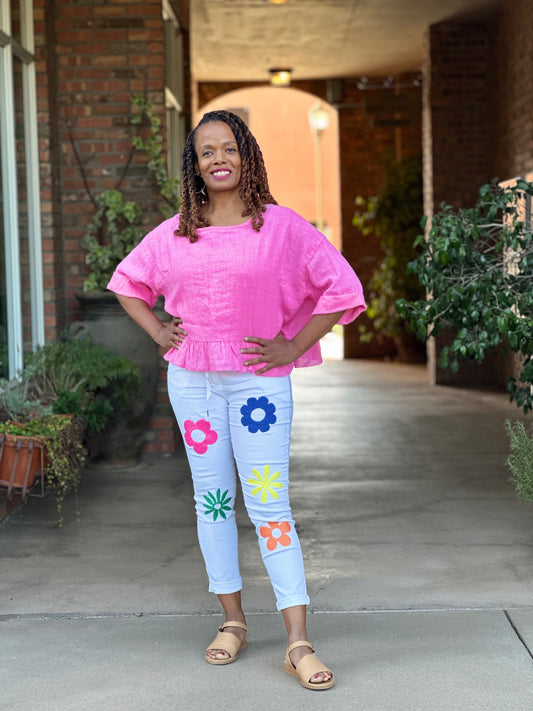 Whimsical linen top Whimsical linen top