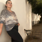 Lightweight shimmering animal print sweater