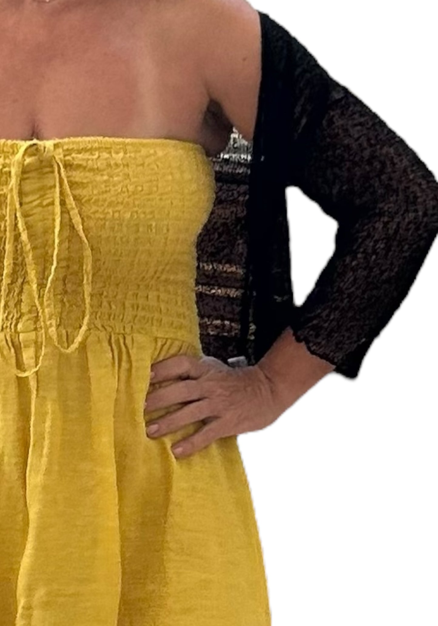 Angela yellow maxi linen dress