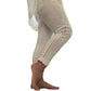 Bianco argento studded Italian magic pants