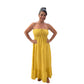 Angela yellow maxi linen dress