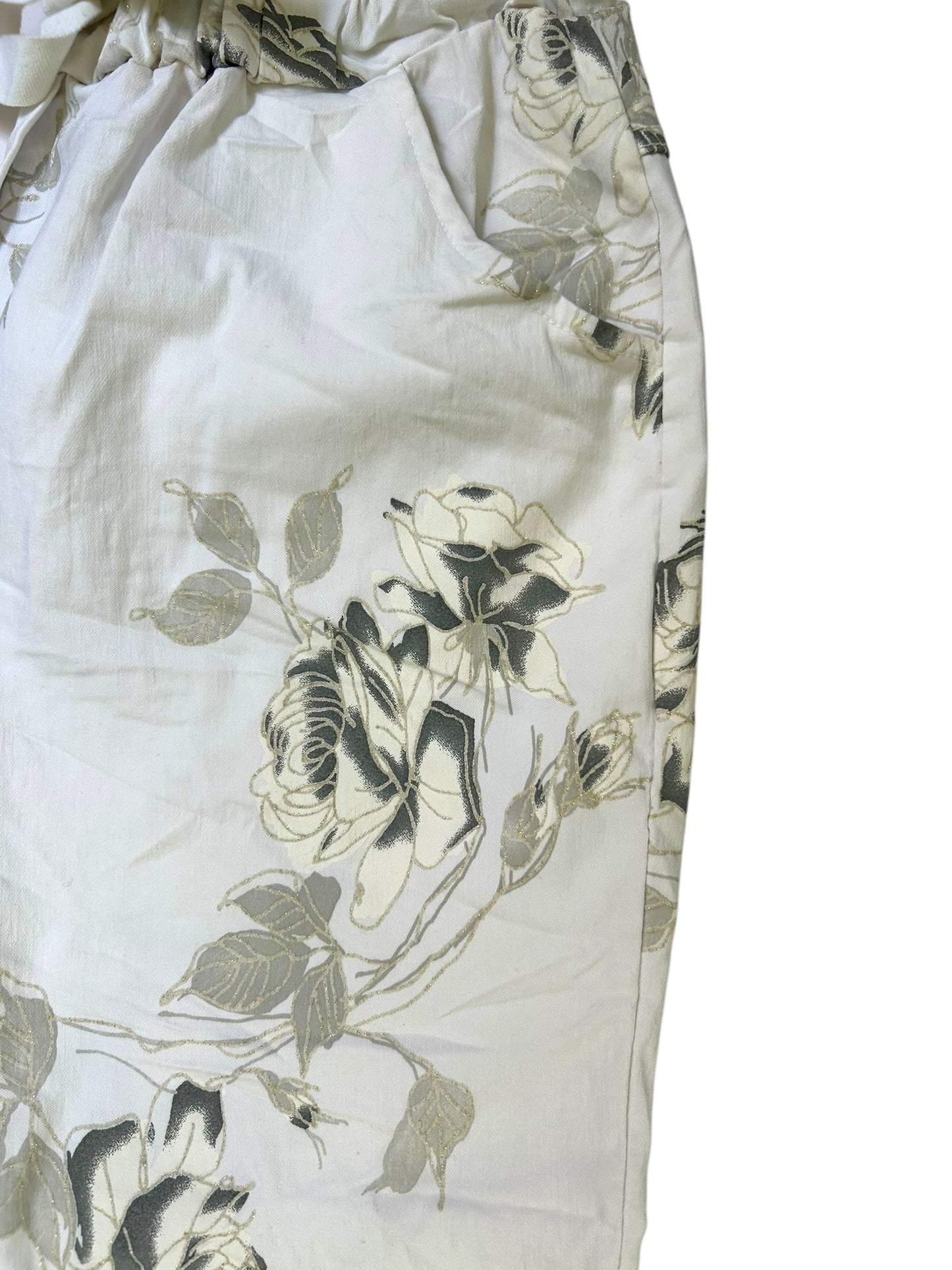 White Desert Rose Italian Magic Pants