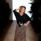 Pleated animal print skirt
