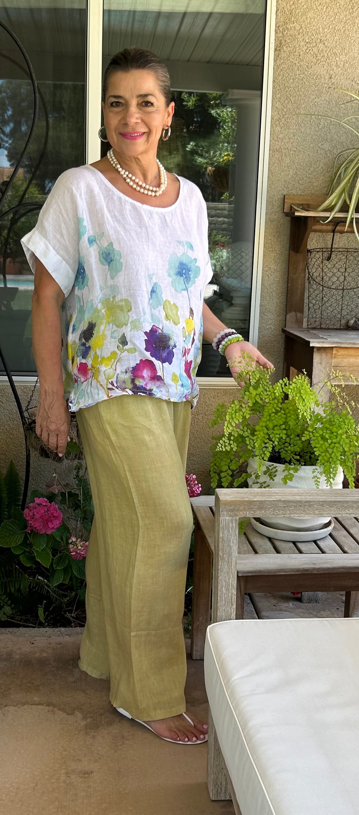 Flora linen top