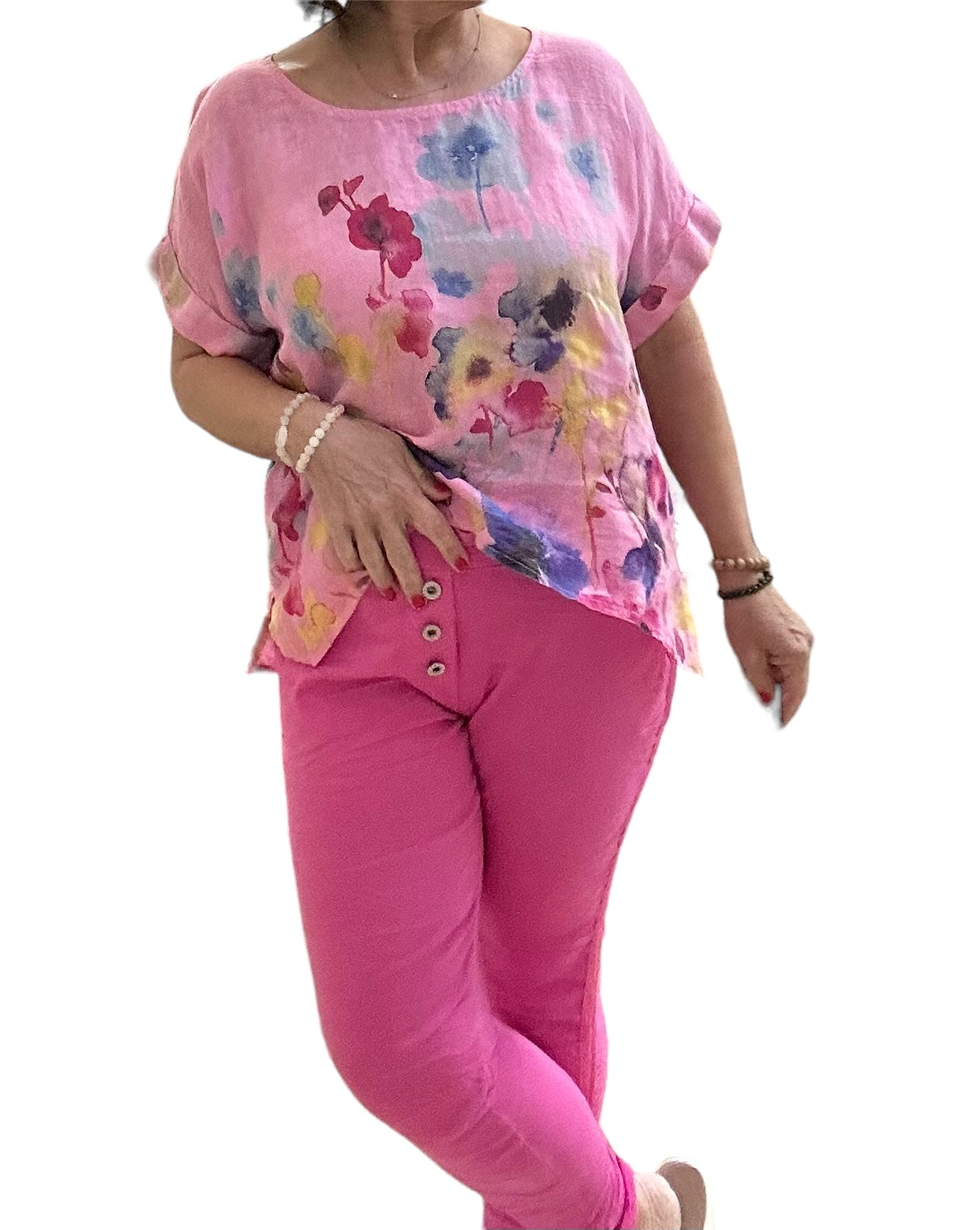 Summer Pink Italian Magic Pants