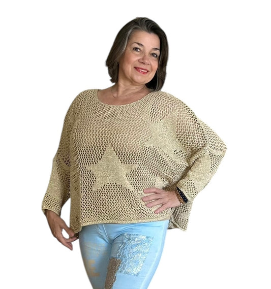 Golden Star Crochet Top