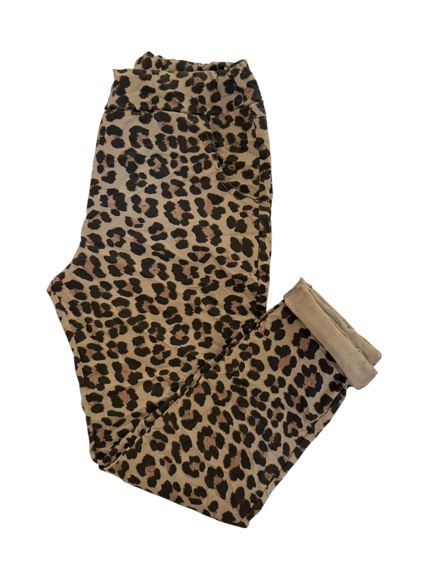 Chic Leopard Print Italian Magic Pants