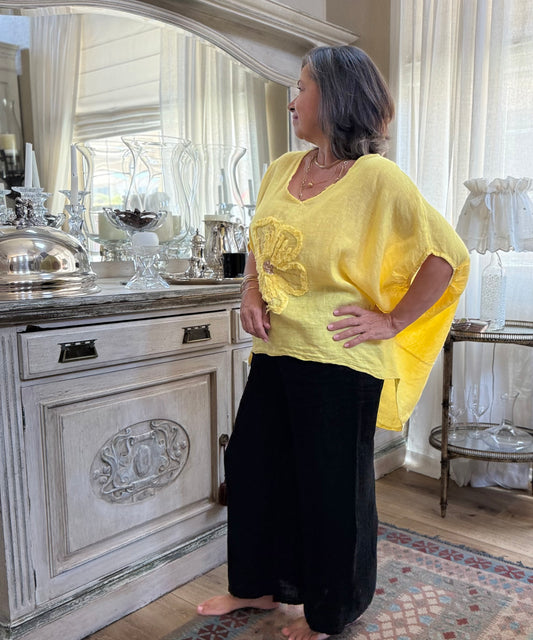 Tuscan Lagenlook Linen Top