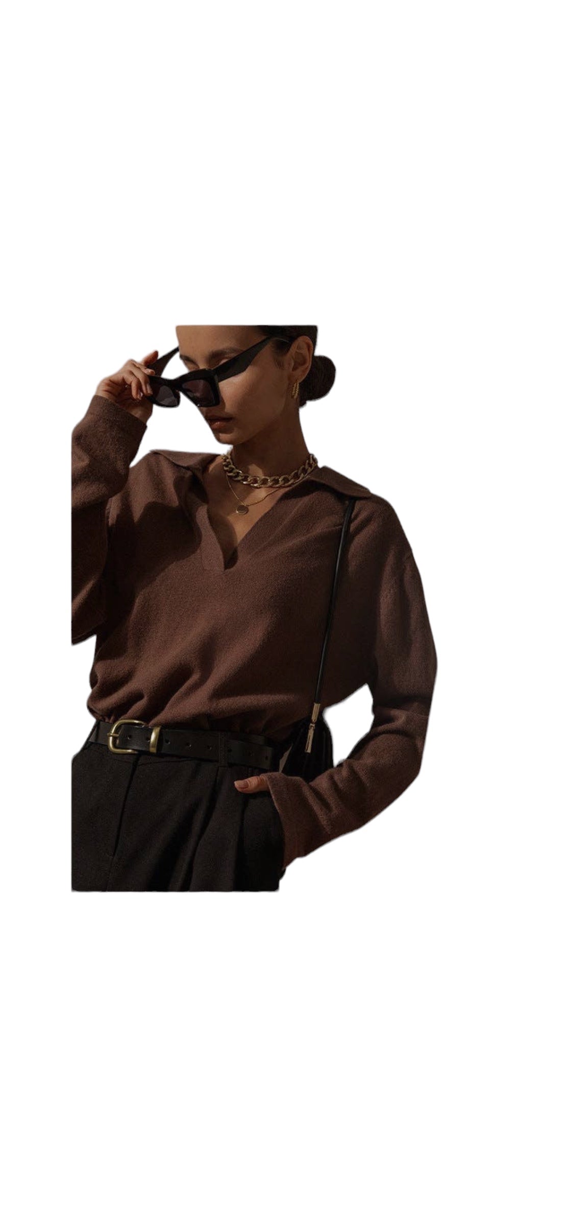 Isabella loose v- neck sweater
