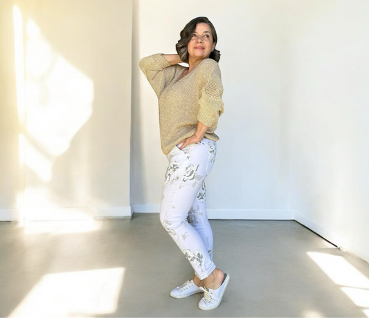 Blue Desert Rose Italian Magic Pants