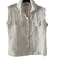 Antonia white linen waistcoat style top