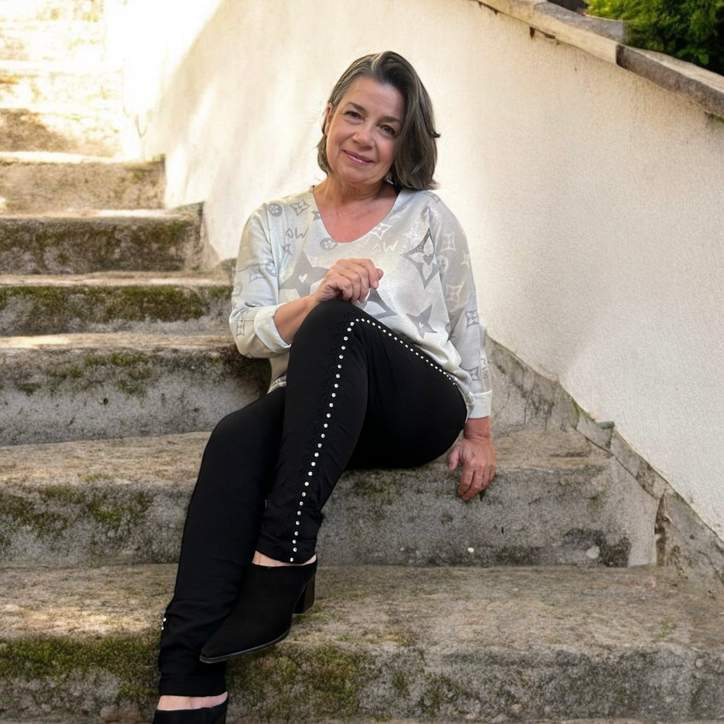 Rhinestones And Lace Italian Magic Pants