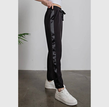 Modal Scuba Jogger with Side Satin Detail Modal Scuba Jogger with Side Satin Detail