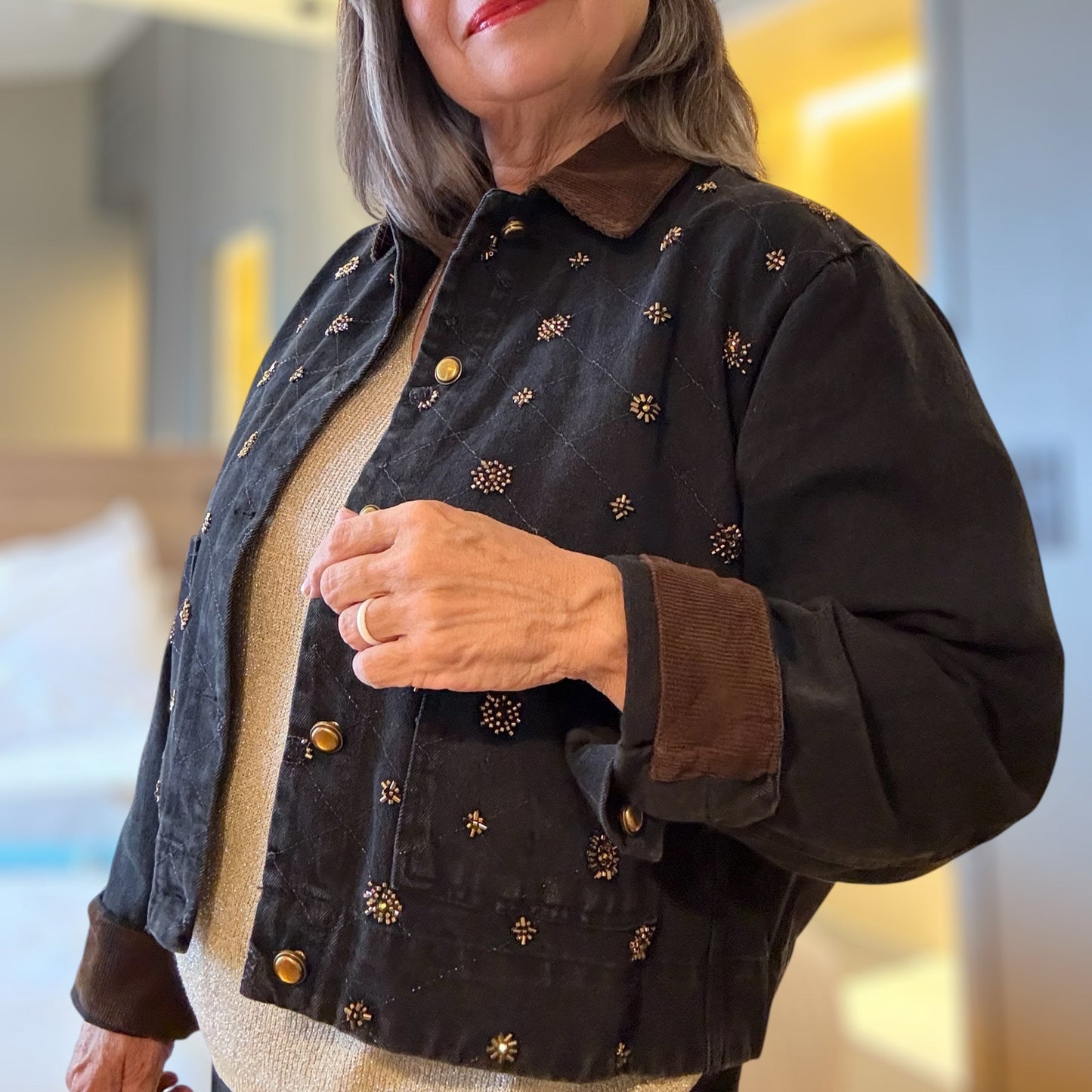Luxe Black Denim Jacket