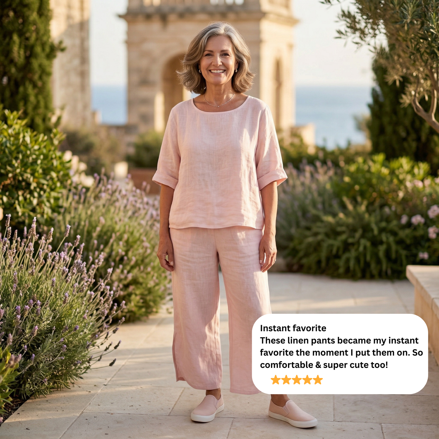 Serenity Button Back Linen Top