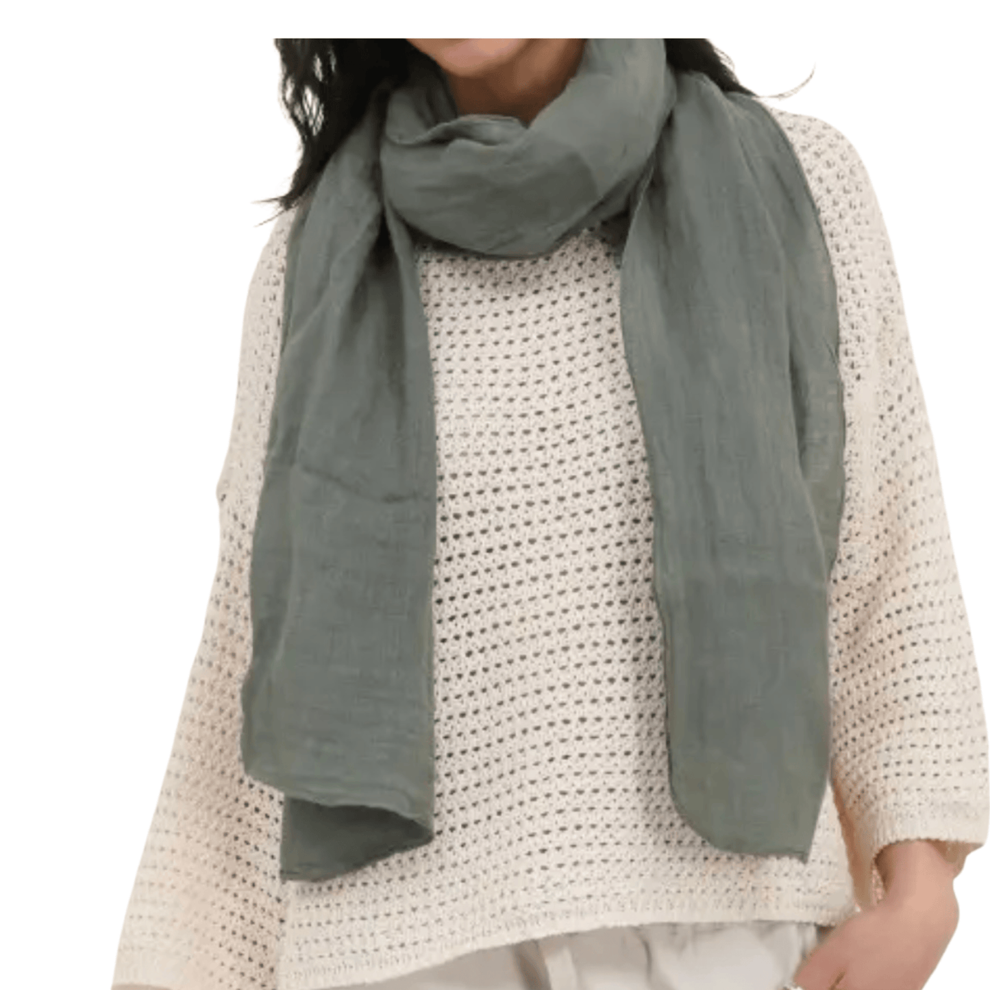 Linen Scarf Sheer Linen Gauze Scarf | 100% European Flax | Vikolino