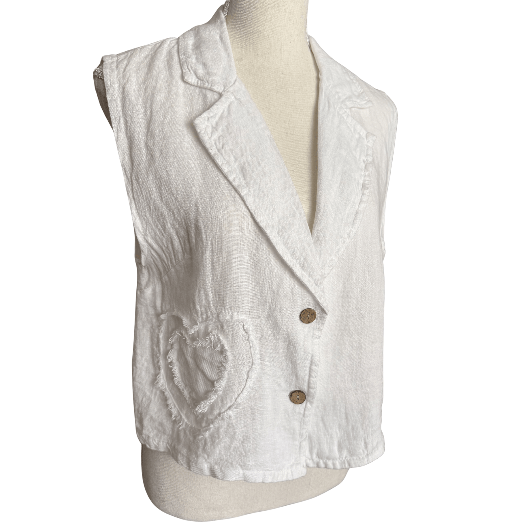 The Raw Edged Heart Linen Vest The Raw Edged Heart Linen Vest