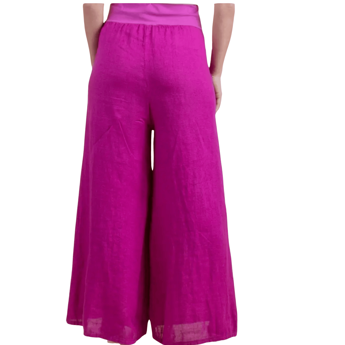 Magenta Wide Leg Linen Pants Magenta Wide Leg Linen Pants