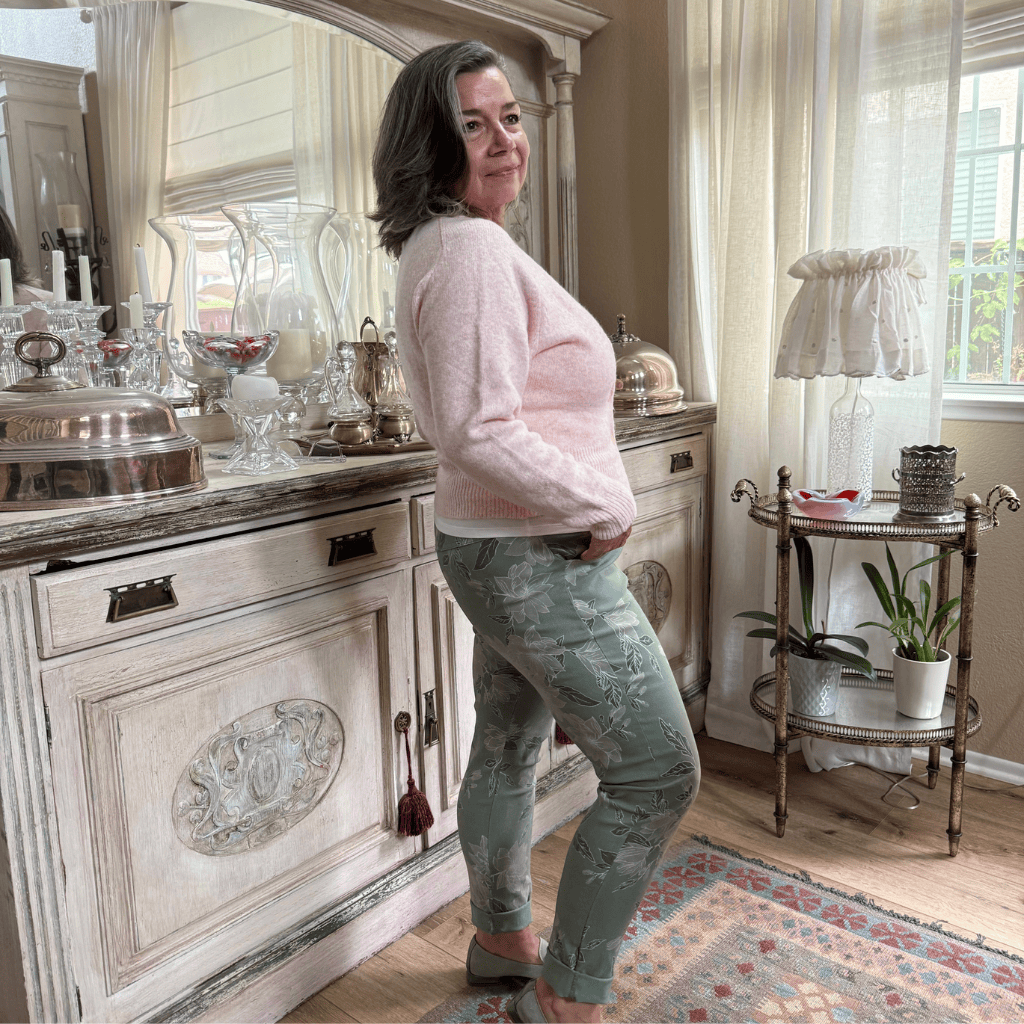 Sage Floral Italian Magic Pants