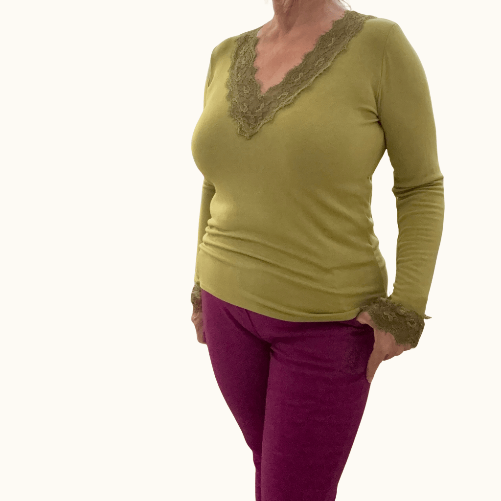 Verona Lace-Trim V-Neck Top Verona Lace-Trim V-Neck Top