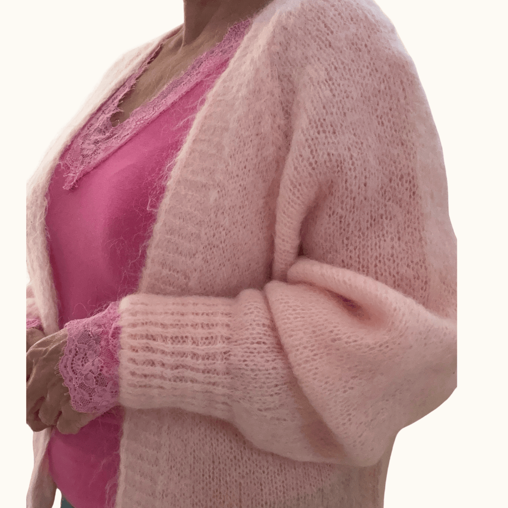 Whisper Pink Mohair Cardigan Whisper Pink Mohair Cardigan