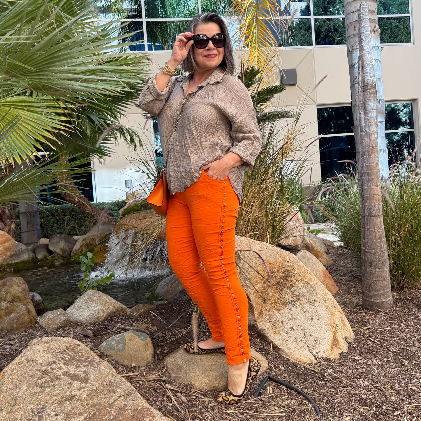 * BEST SELLER *  Studs & diamante Italian magic pants