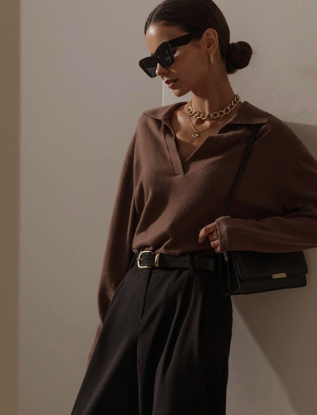 Isabella loose v- neck sweater