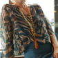 Animal print silk blouse