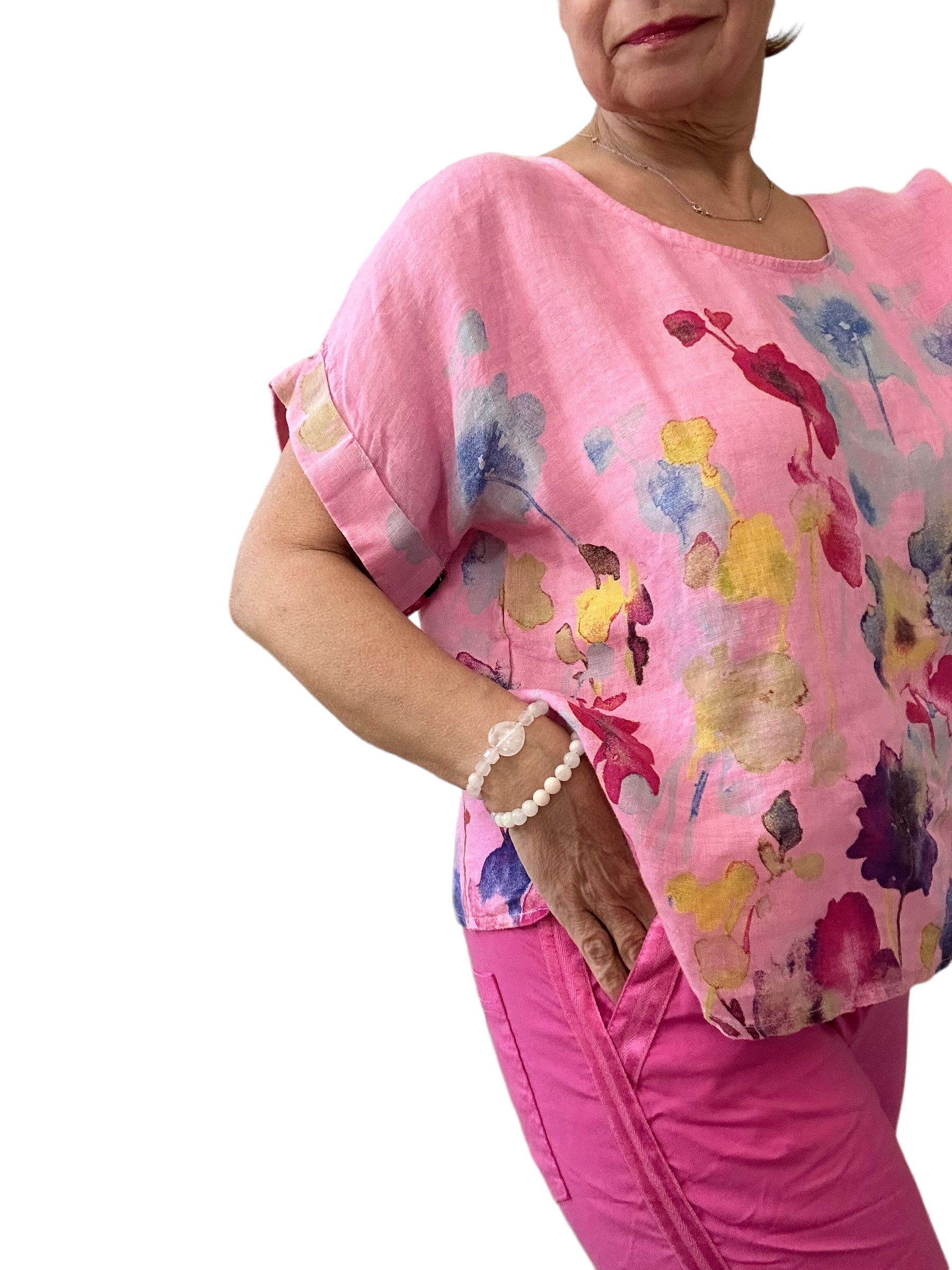 Summer pink Italian pants