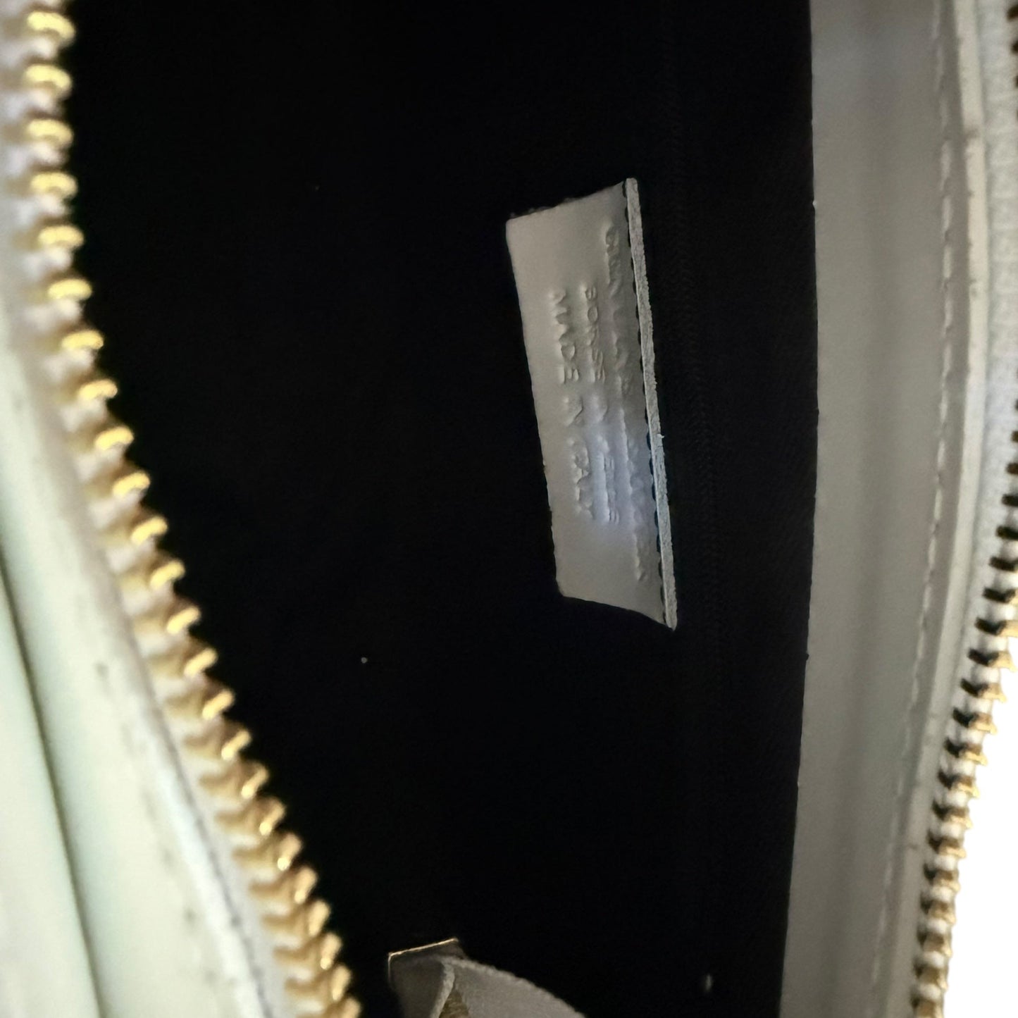 Slim White Italian Leather Bag