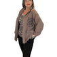 Taupe leopard print rib top