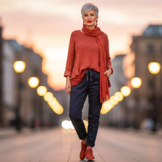 Cranberry Crush 2 Layer Top + Scarf