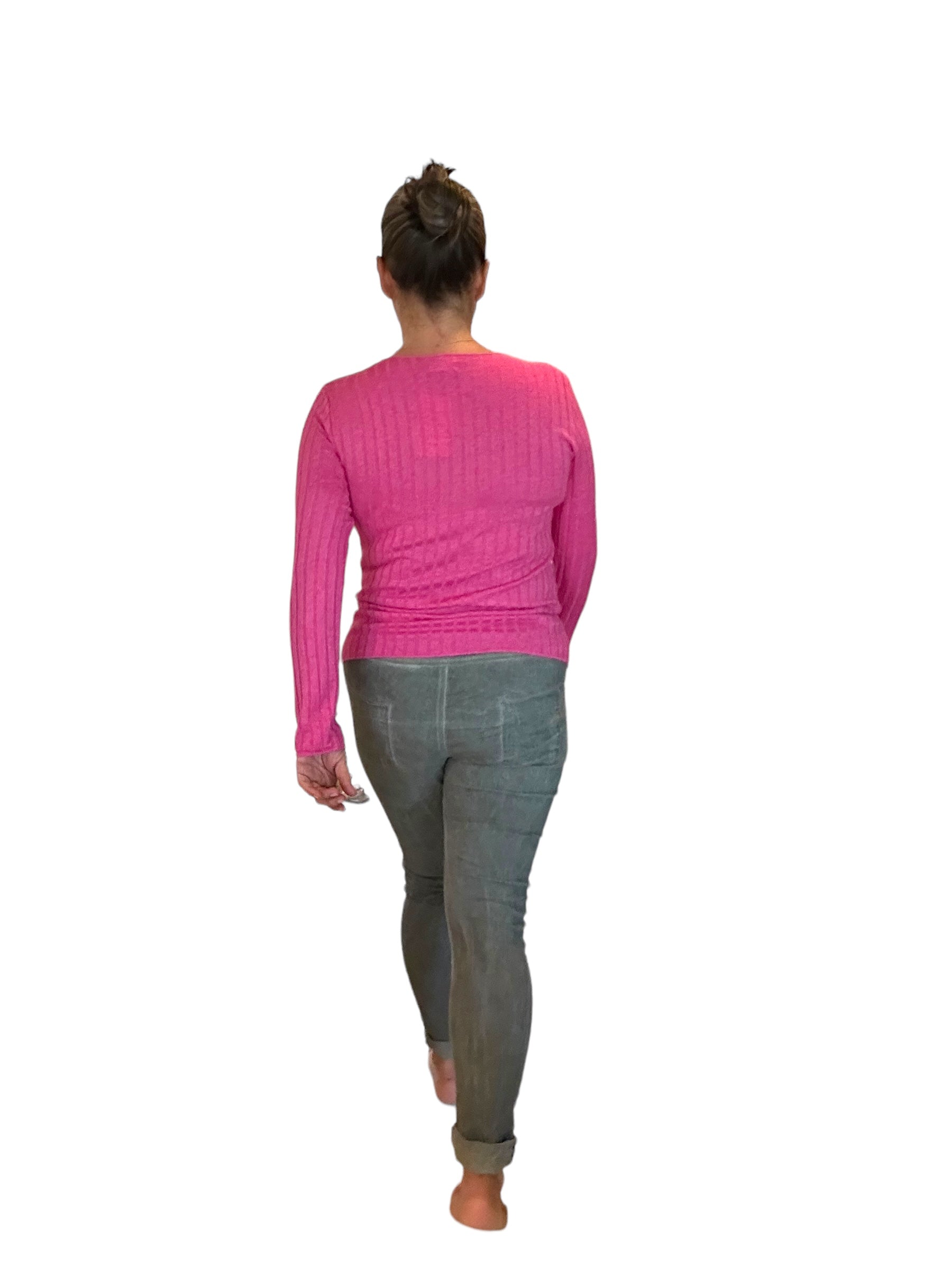 Olive green mineral washed Italian magic pants
